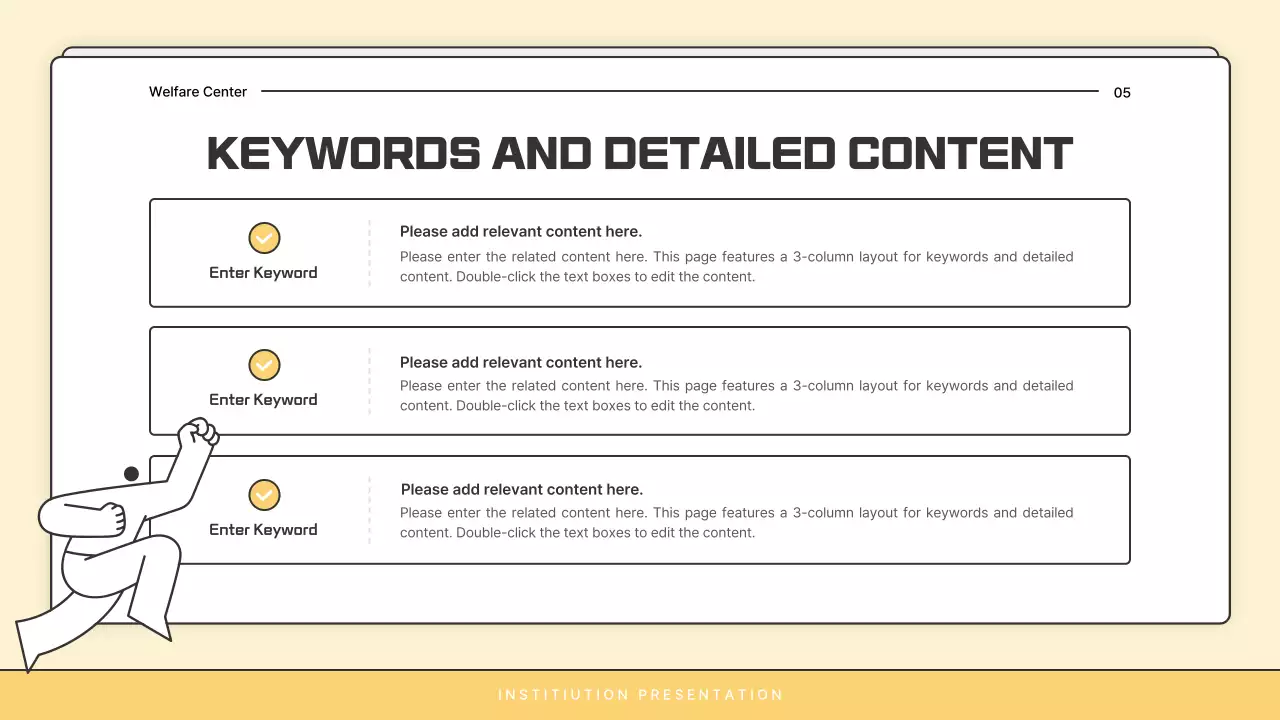 A basic yellow and white welfare center newsletter post