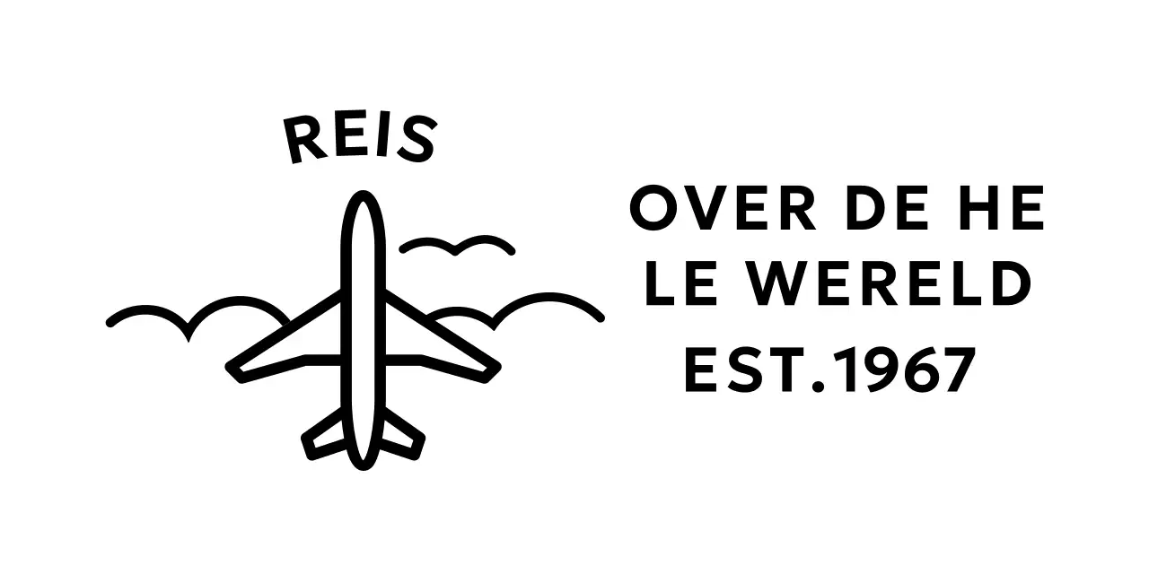 Een eenvoudig concept reisbureau met een vliegtuigillustratie