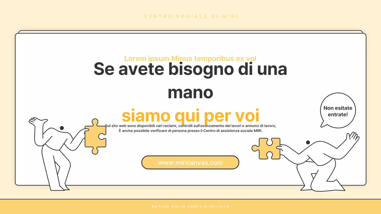 Un bollettino di base giallo e bianco dell'ufficio di assistenza sociale