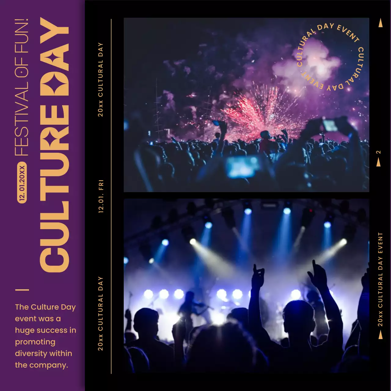 Purple Trendy Festival Announcement Social Media Post