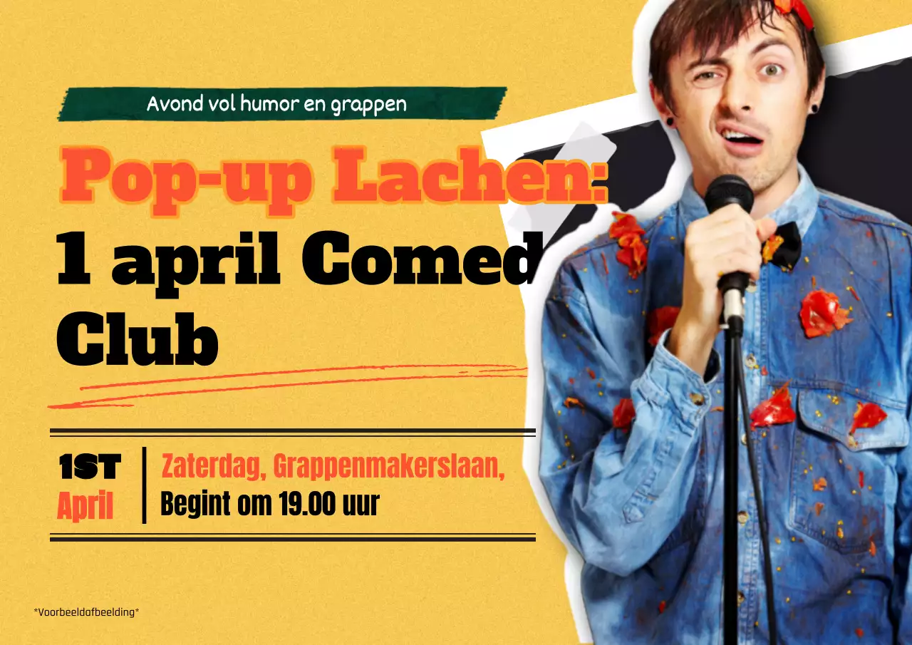 Geel en Oranje Kitsch April's Fool Club Advertentie