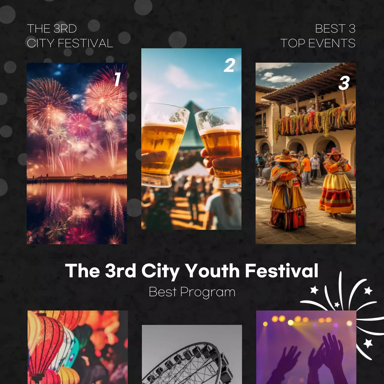 블랙 모던 페스티벌 프로모션 소셜 미디어 게시물