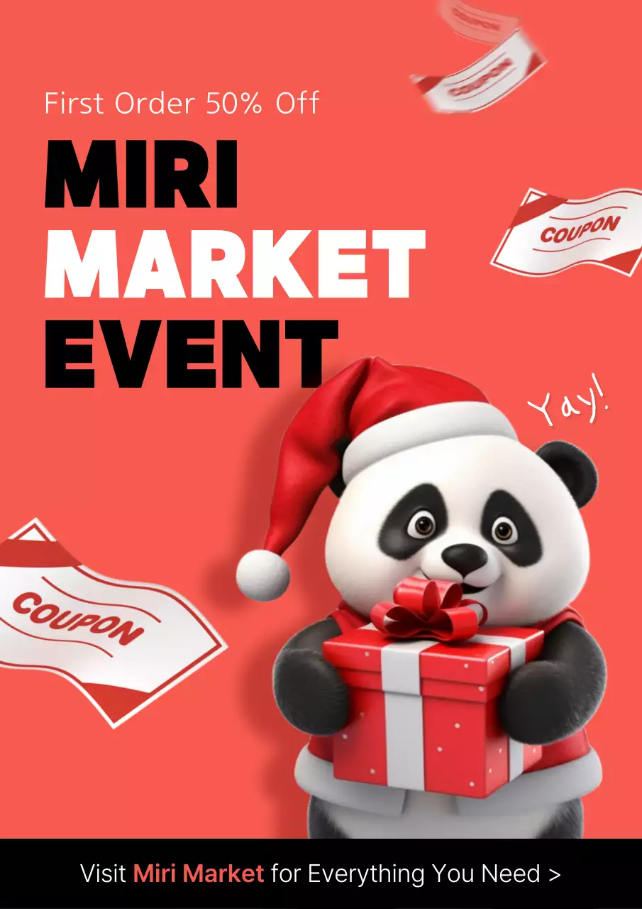 Red Trendy Market Promotion Poster