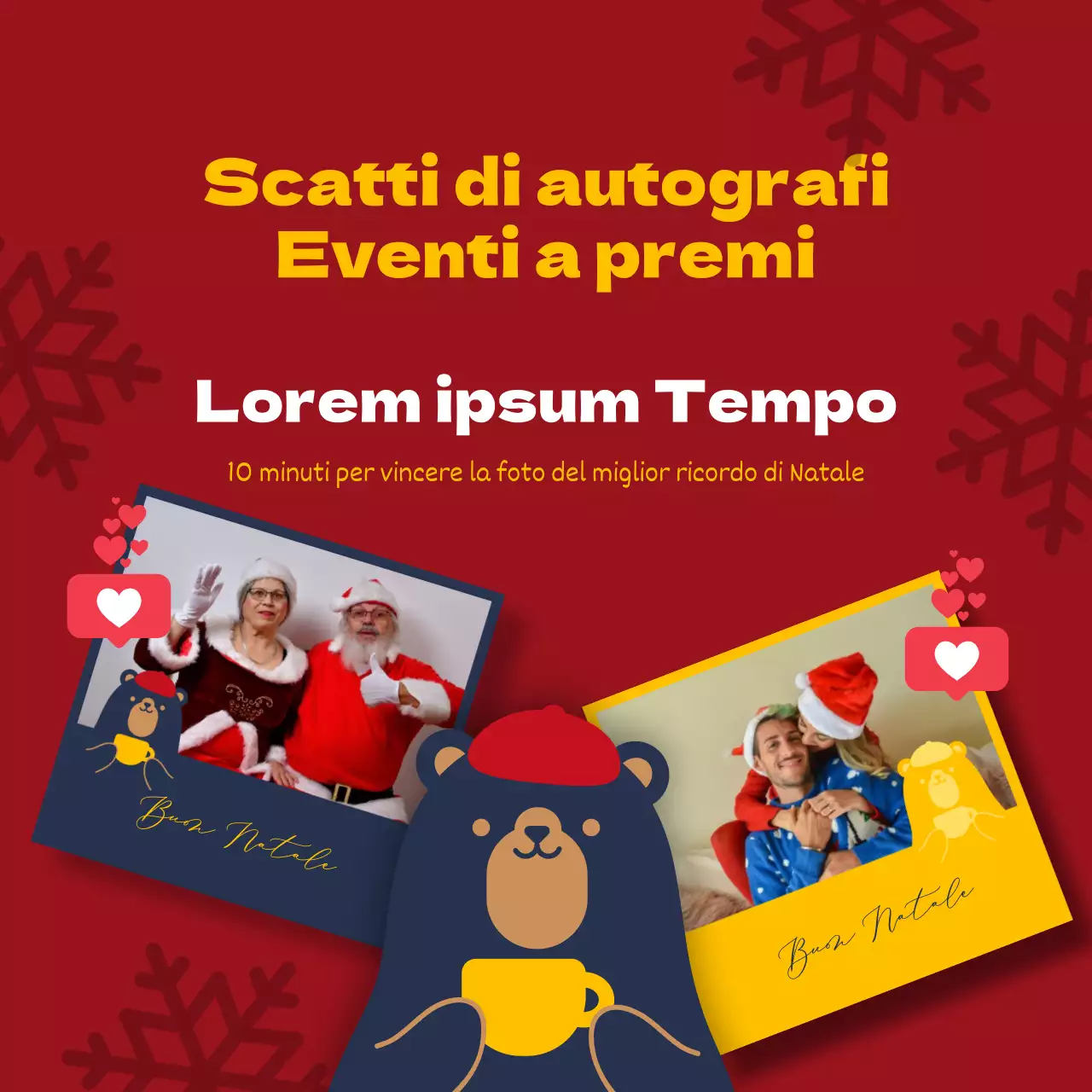 Pop-art per gli annunci di eventi di fidelizzazione e sconti invernali in blu e giallo