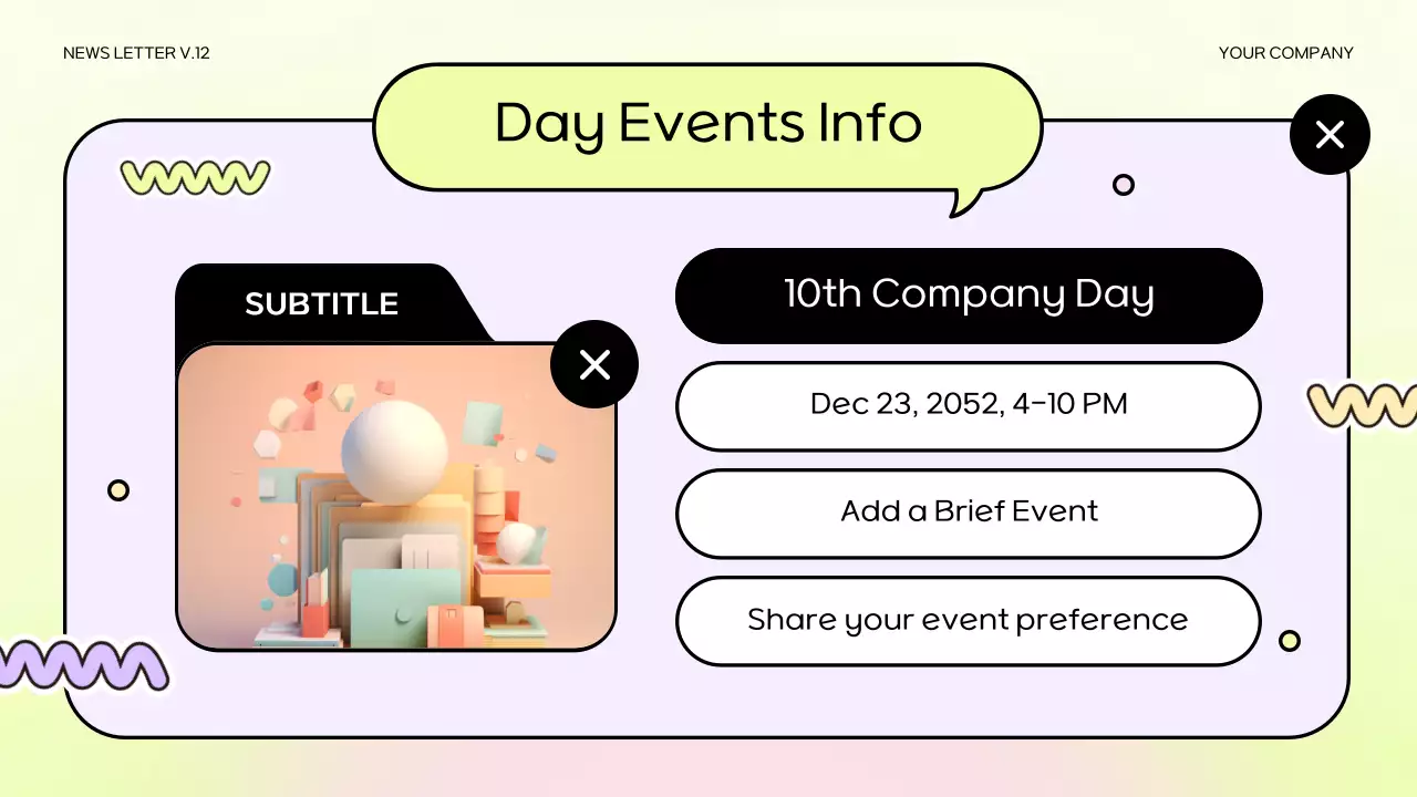 Pastel Minimal 이벤트 뉴스레터 프레젠테이션