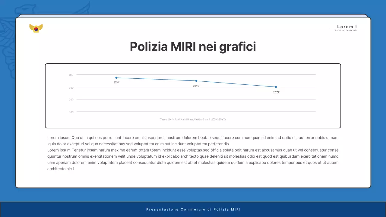 Affissioni di default del bollettino della stazione di polizia in blu e blu navy