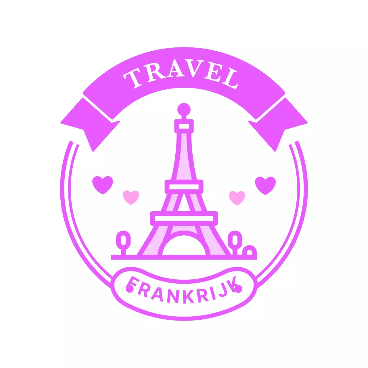 Reisstempel logo met schattige strik