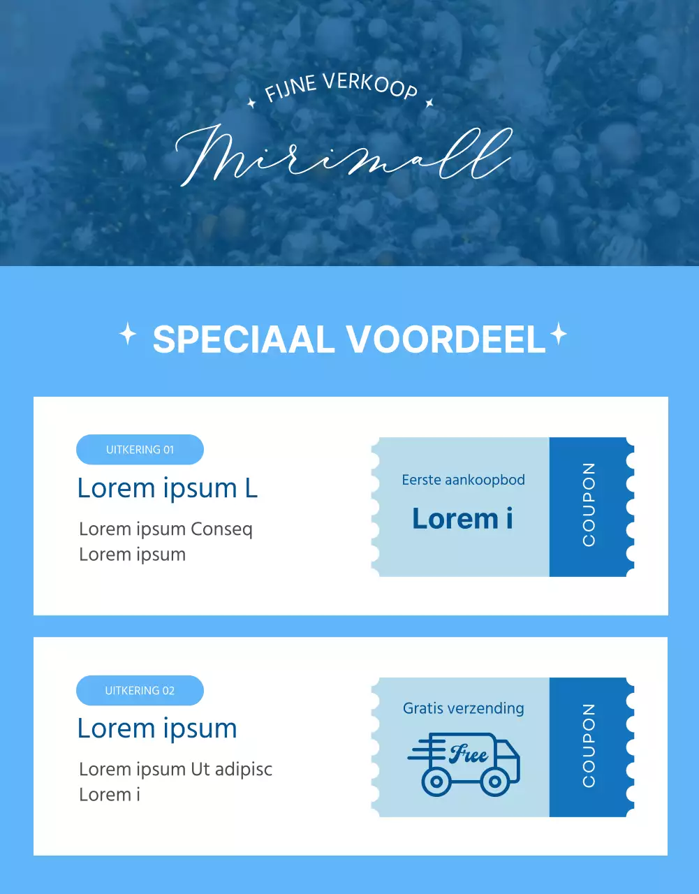 Promoot moderne winterkleding in blauw en lichtblauw