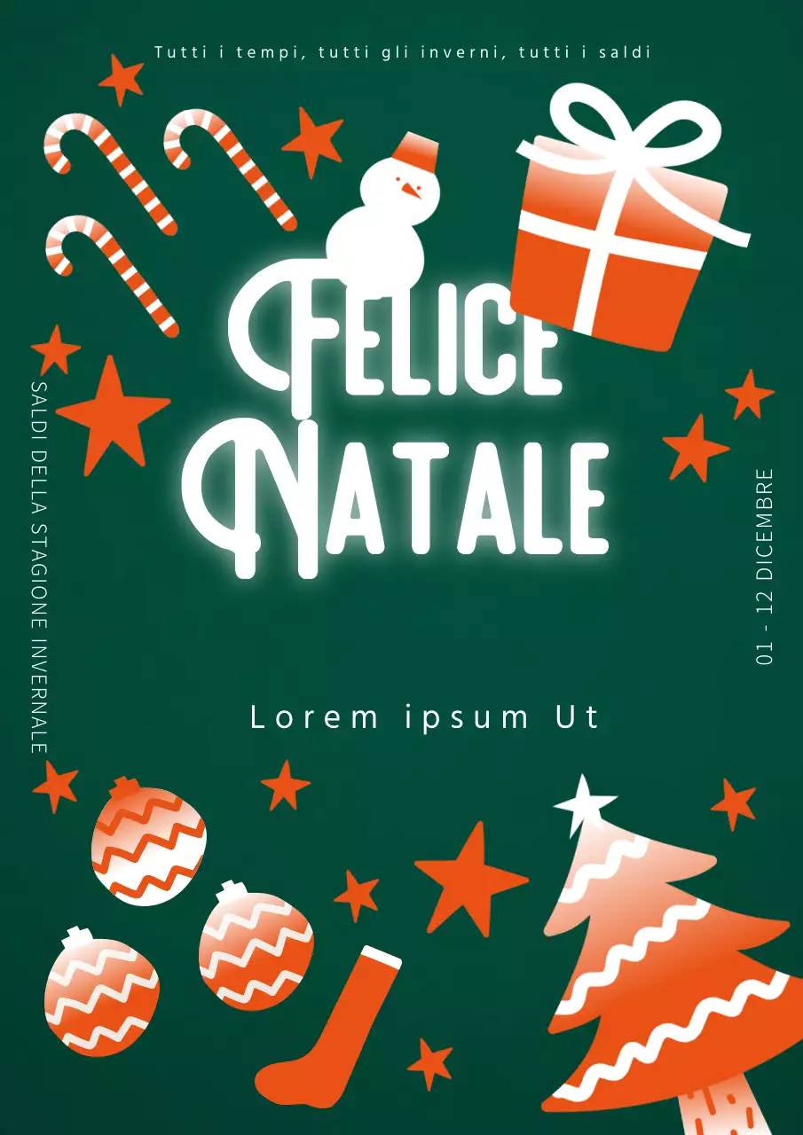 Simpatico volantino natalizio in verde