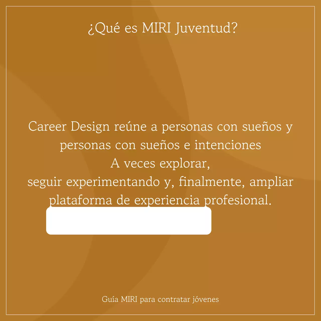 Una sencilla campaña de contratación comunitaria en marrón y marfil