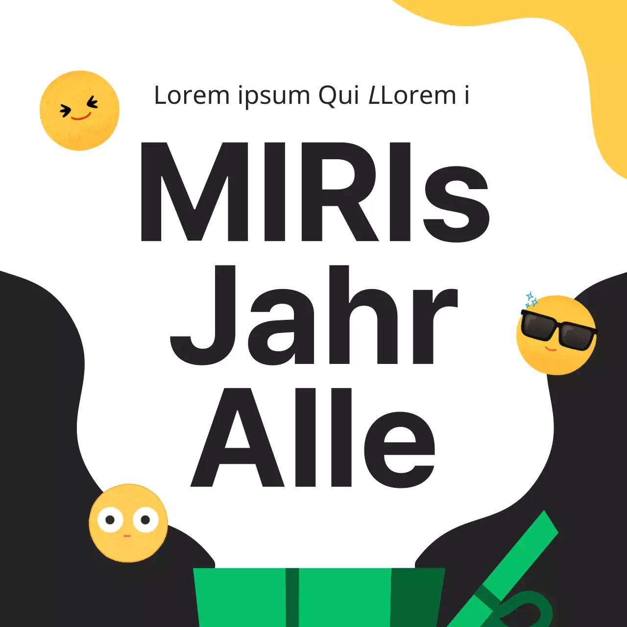 Tipps zum Jahresausklang für schwarz-orangefarbene Pop-Art