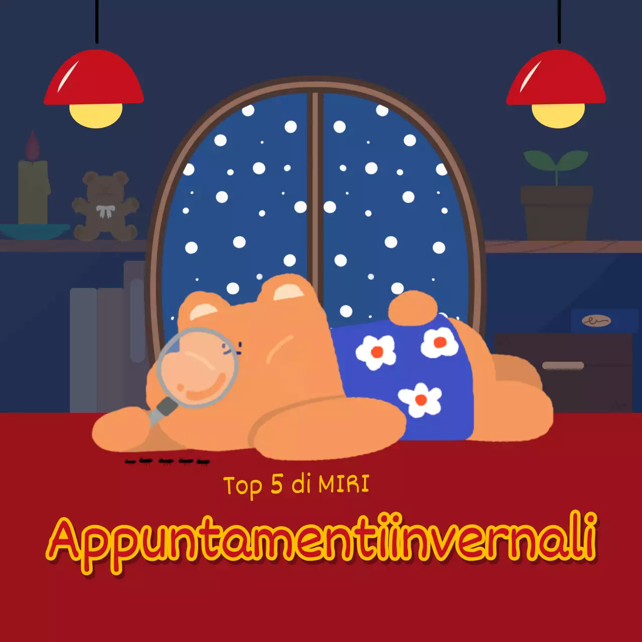 Pop-art per gli annunci di eventi di fidelizzazione e sconti invernali in blu e giallo