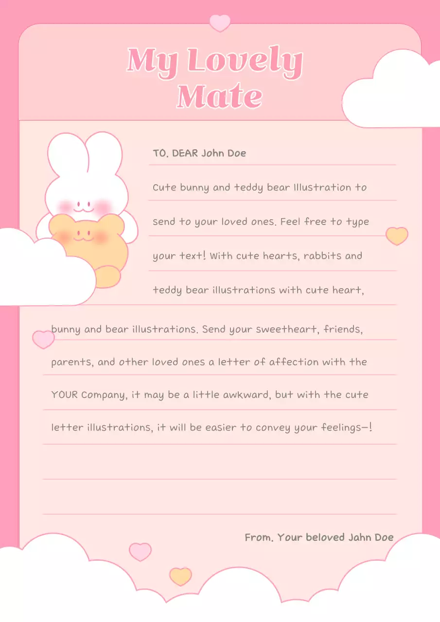 Pink Cute Love Letter
