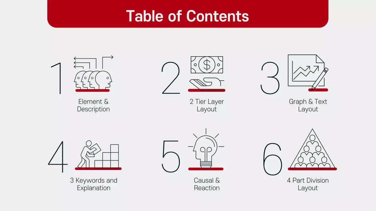 A simple red and gray layout report