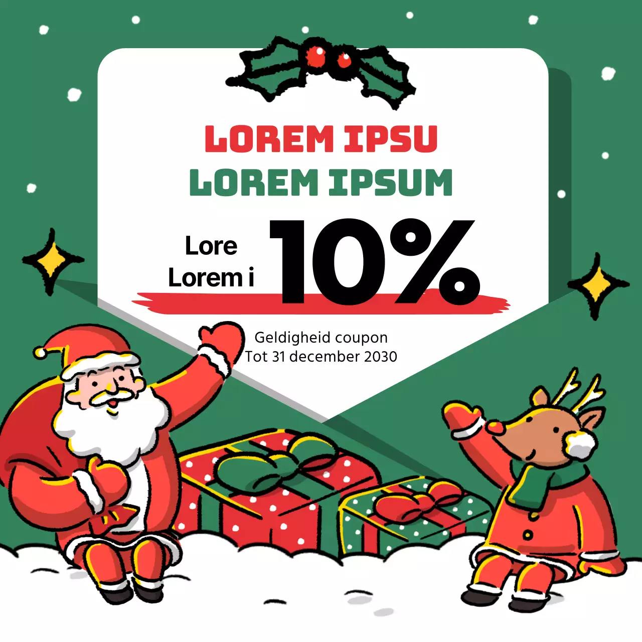 Promoot een rood en groen kerstsjabloon