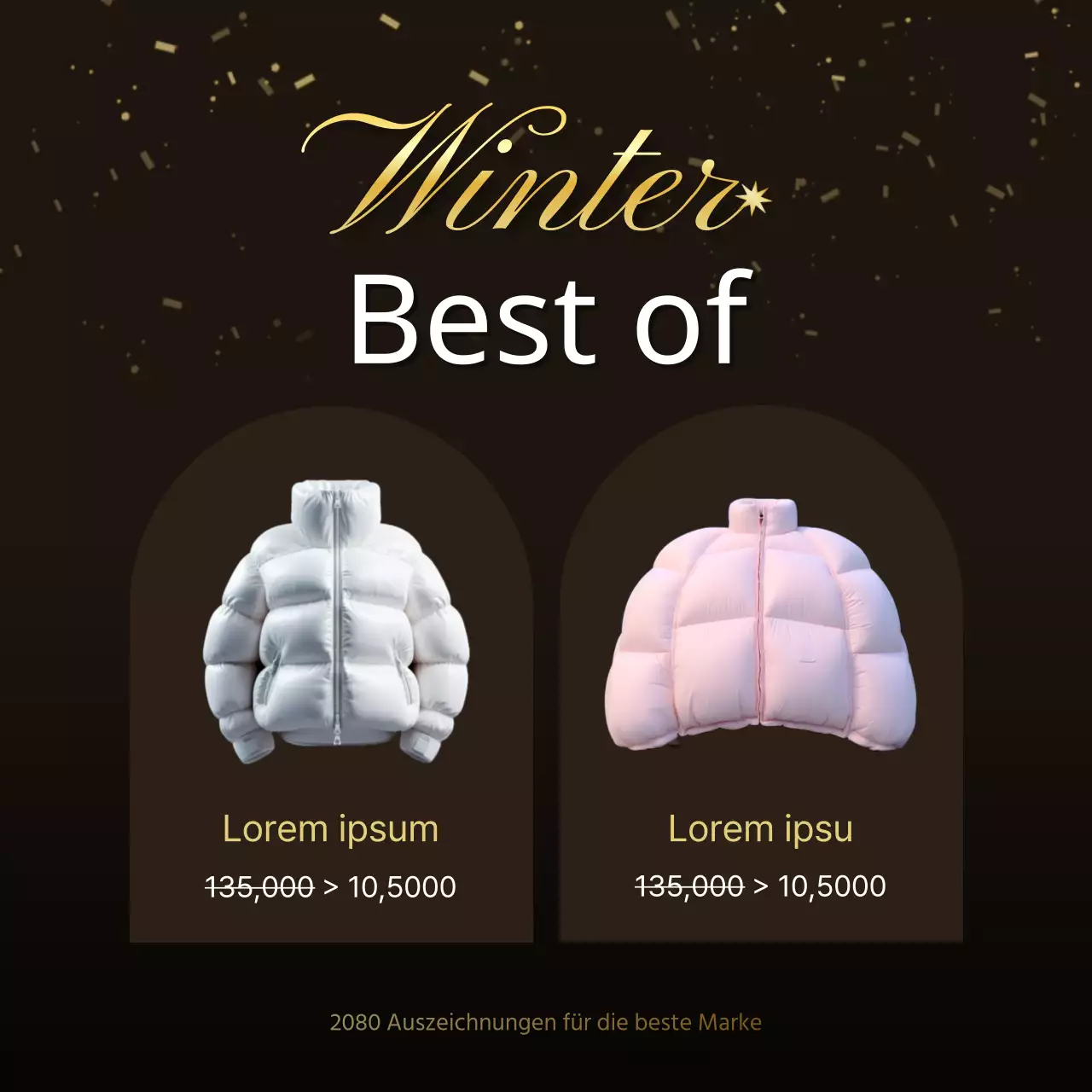 Werben Sie für eine luxuriöse Markenauszeichnungs-Veranstaltung zum Jahresende in Braun und Gold