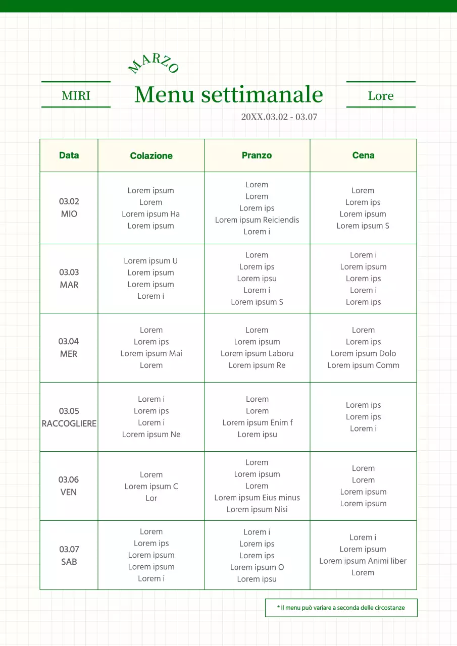 Una guida ai moderni menu aziendali in verde e beige