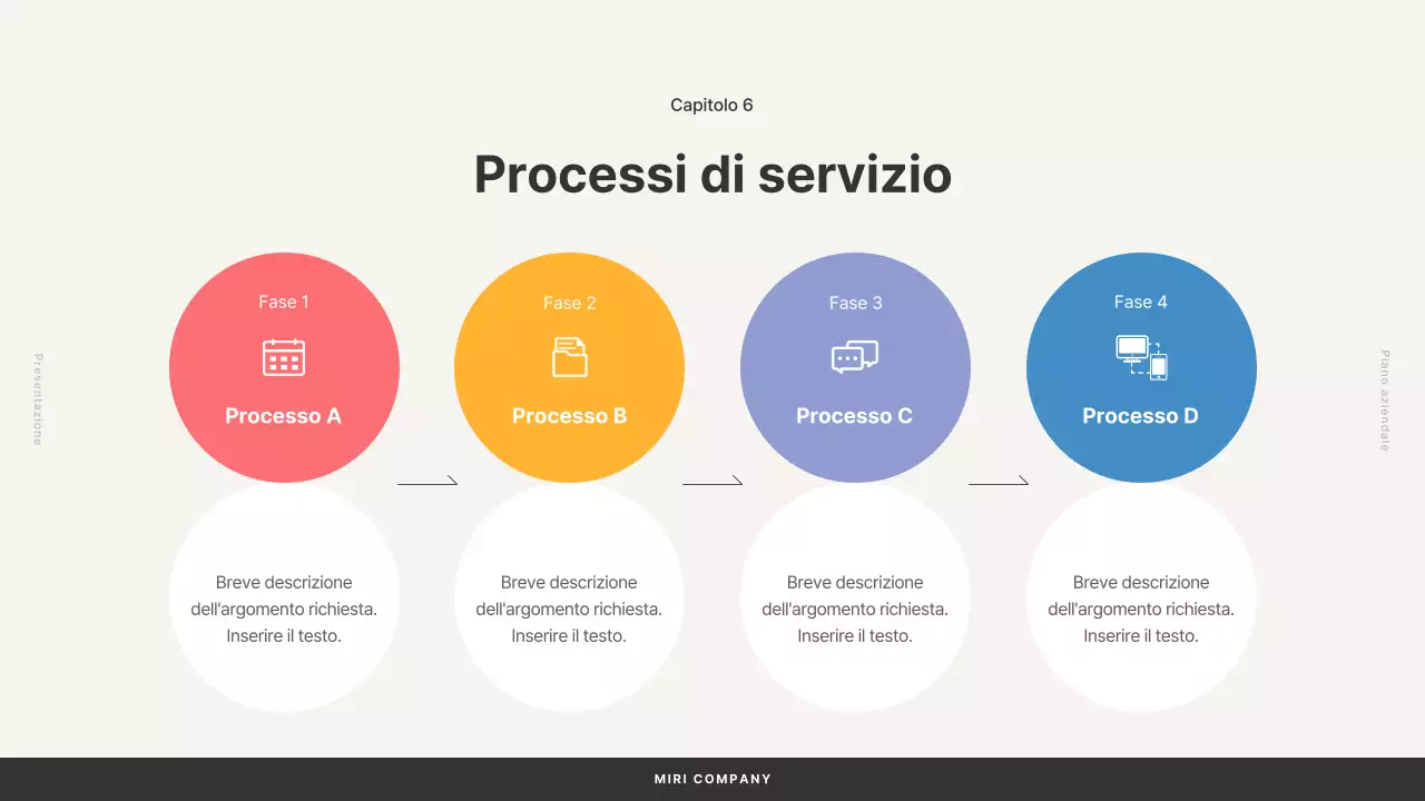 Piano aziendale con forme semplici in beige