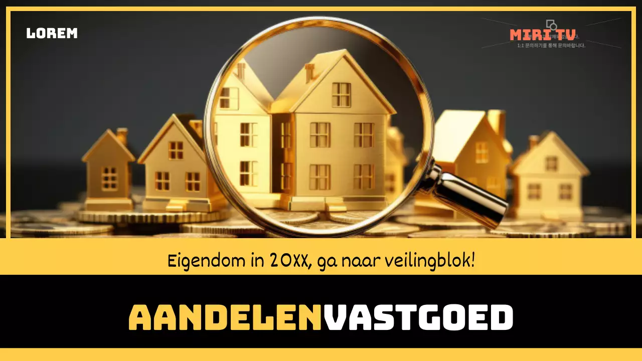 Eenvoudige vastgoedinformatie in geel en zwart