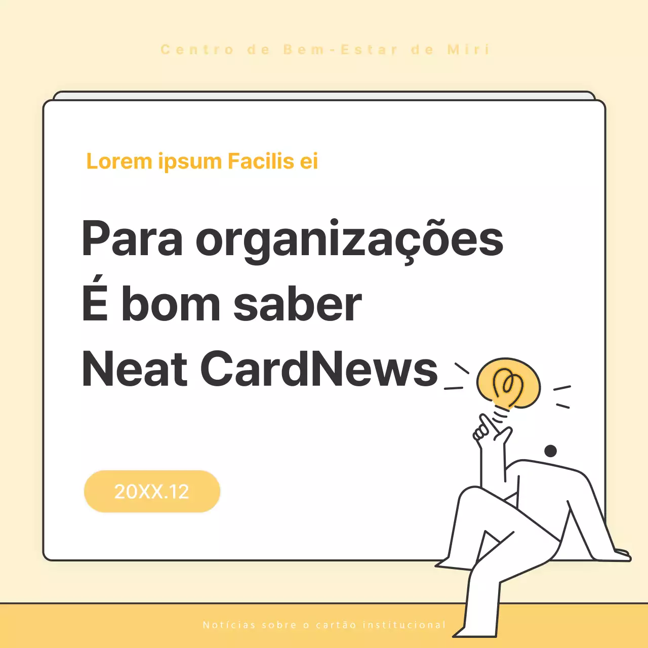 Um boletim informativo básico amarelo e branco do serviço de ação social