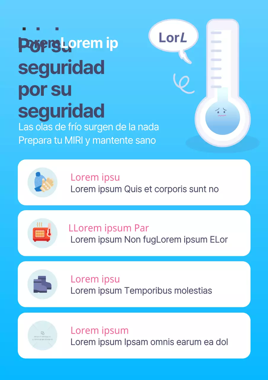 Un sencillo consejero para el frío en blanco y azul claro