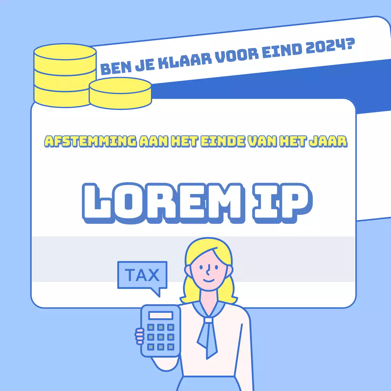 Een eenvoudige blauwe en gele gids voor concepten en terminologie voor het einde van het jaar