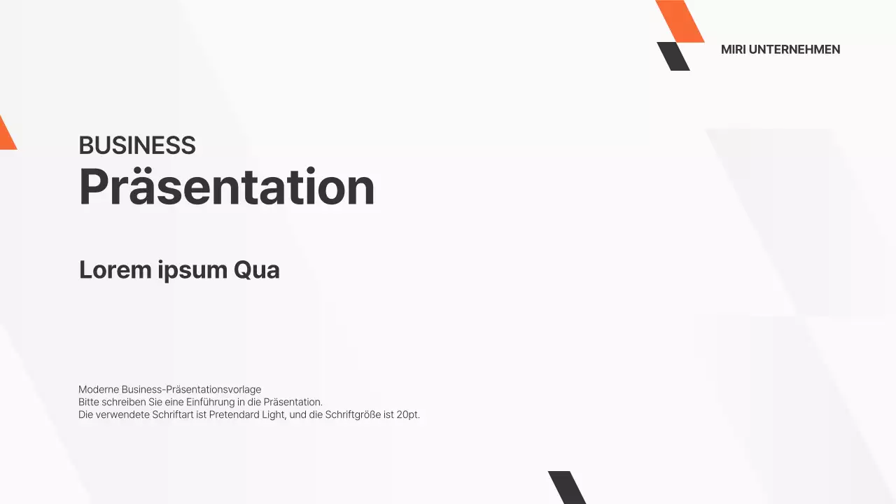 Ein einfacher Geschäftsvorschlag in Orange und Schwarz-Weiß