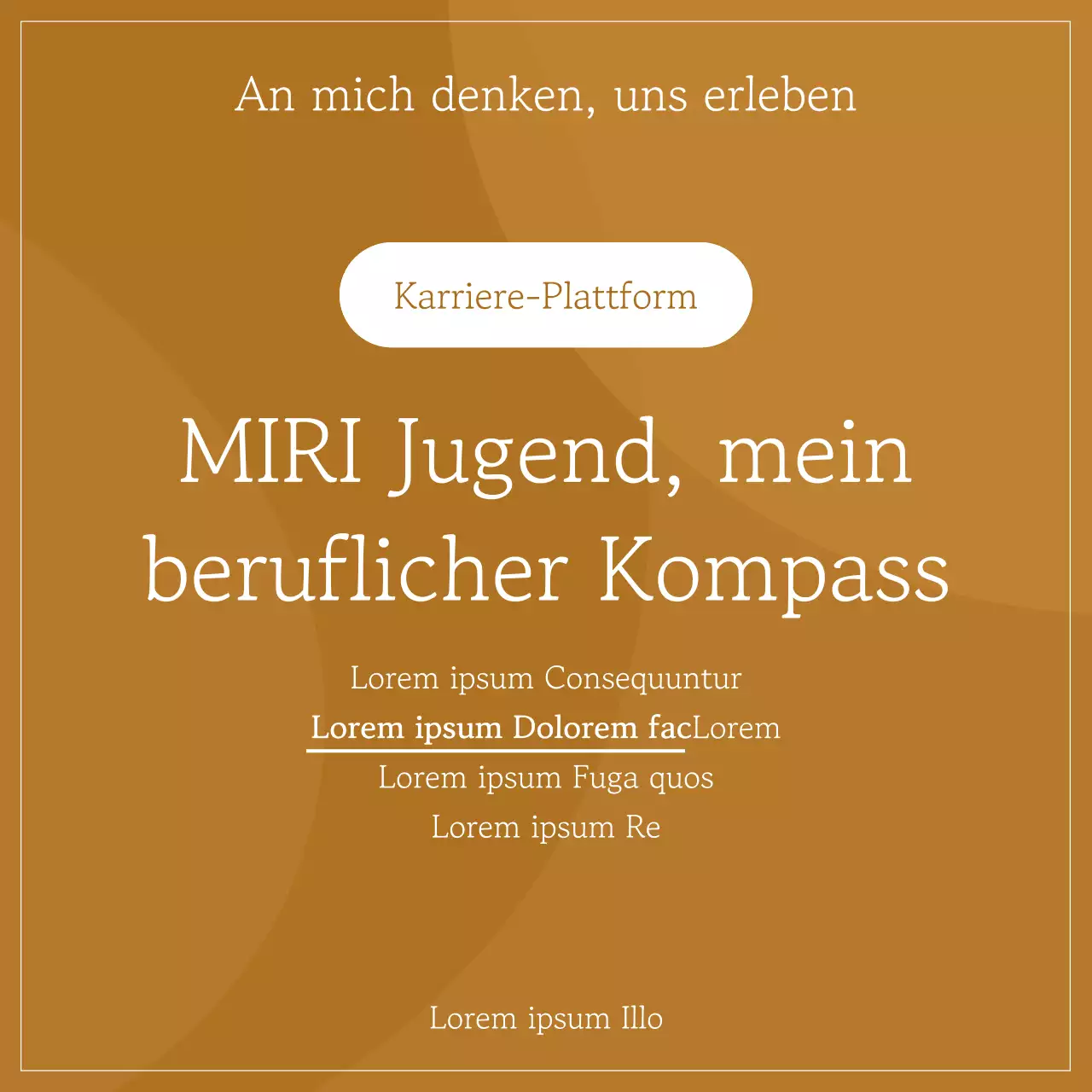 Eine einfache braune und elfenbeinfarbene Werbeanzeige für die Gemeinschaft