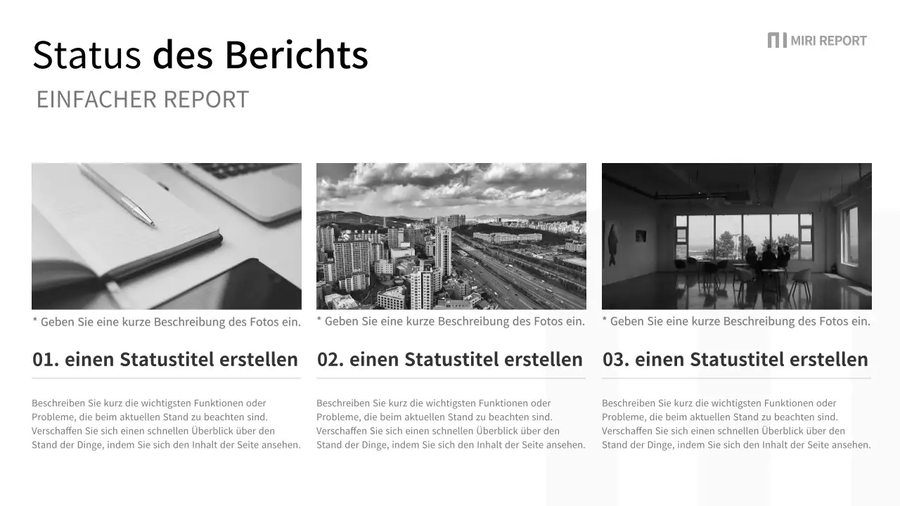 Ein einfacher Unternehmensbericht in Schwarz und Grau