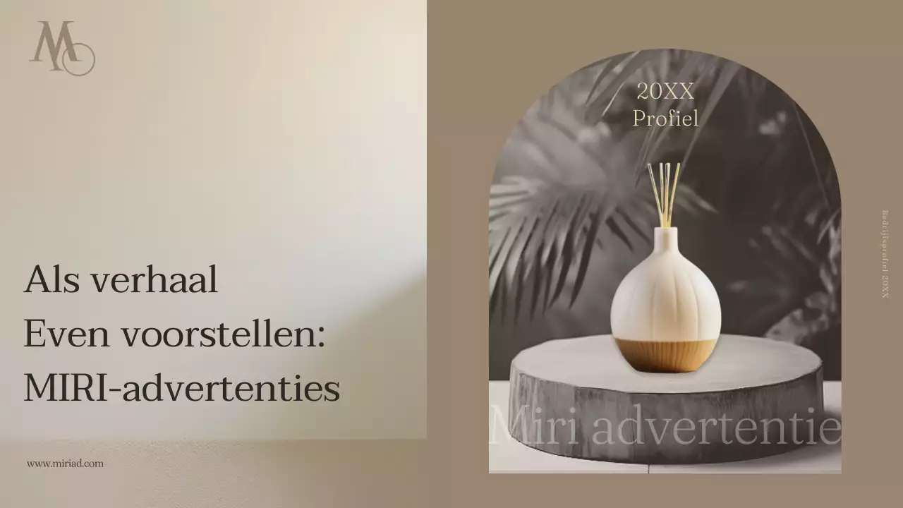 Een eenvoudig verhalend bedrijfsprofiel in beige