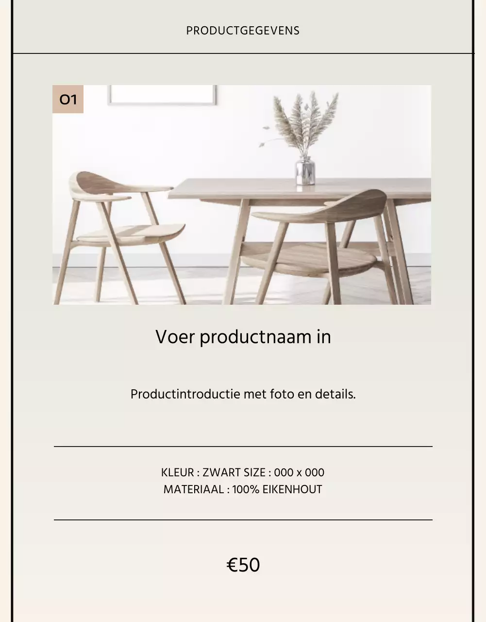 Basisstijl in zwart en beige Merkverklaring handel