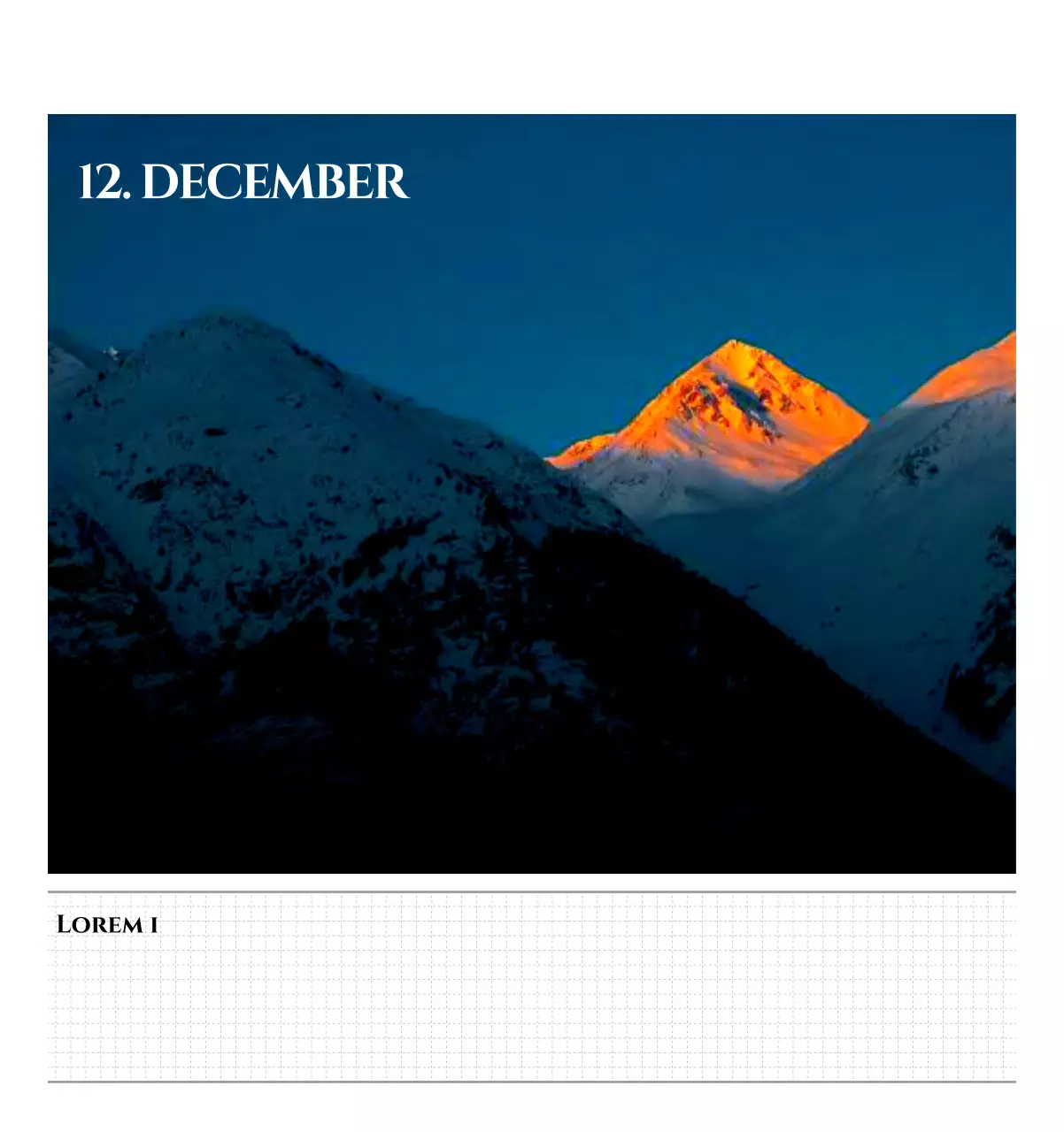 Eenvoudige stijl muurkalender met zwart-wit emotionele reisfotografie concept