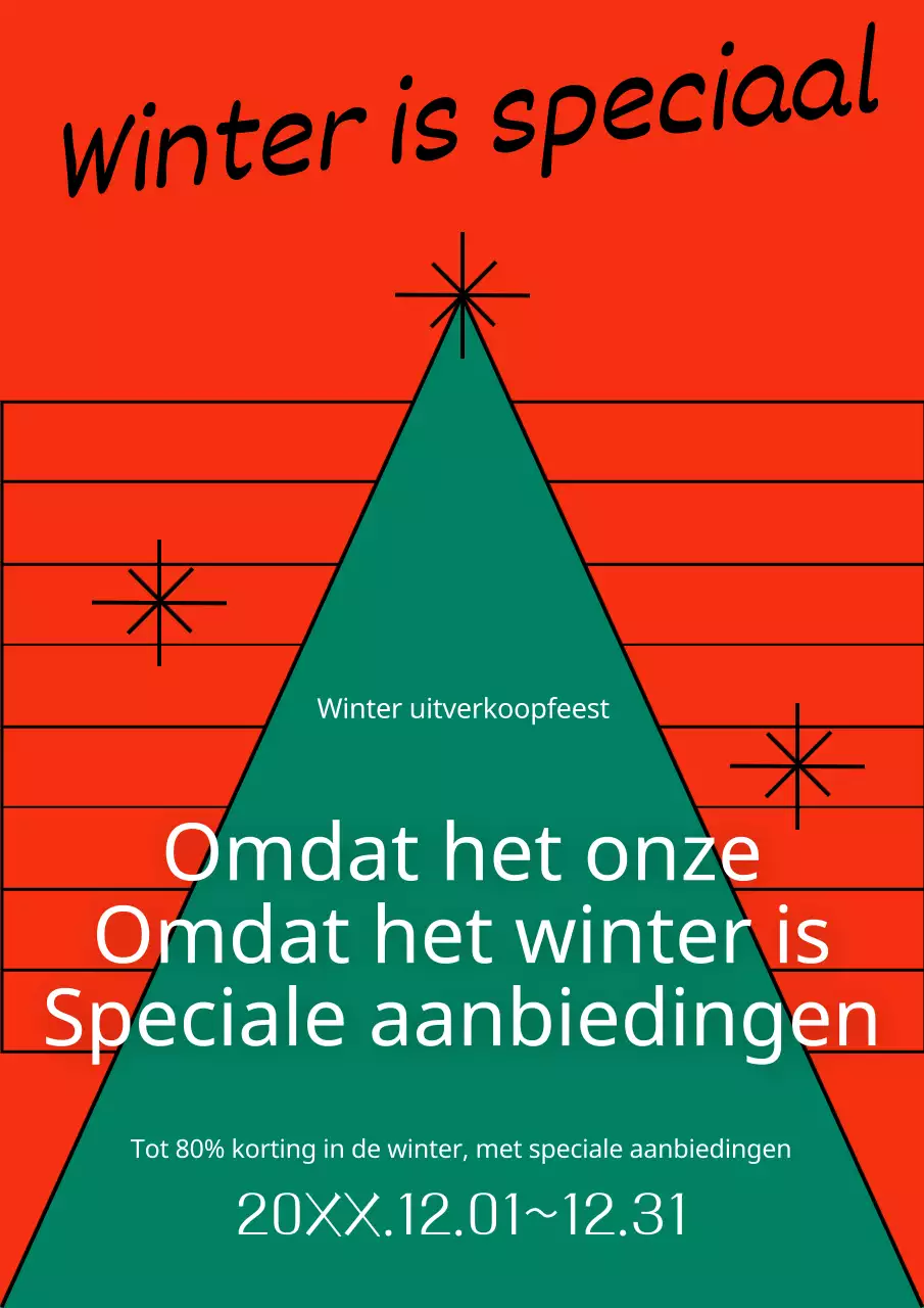 Promoot een eenvoudig kerstevenement in rood en groen