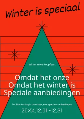 Promoot een eenvoudig kerstevenement in rood en groen