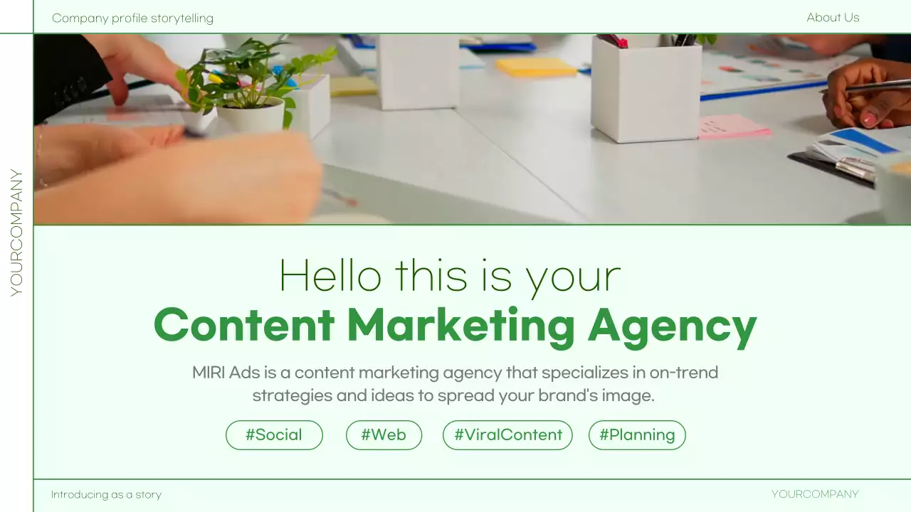 그린 미니멀 비즈니스 소개 프레젠테이션