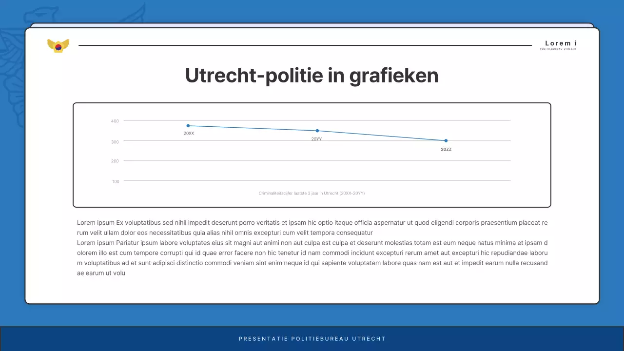 Standaard nieuwsbriefberichten politiebureau in blauw en marineblauw