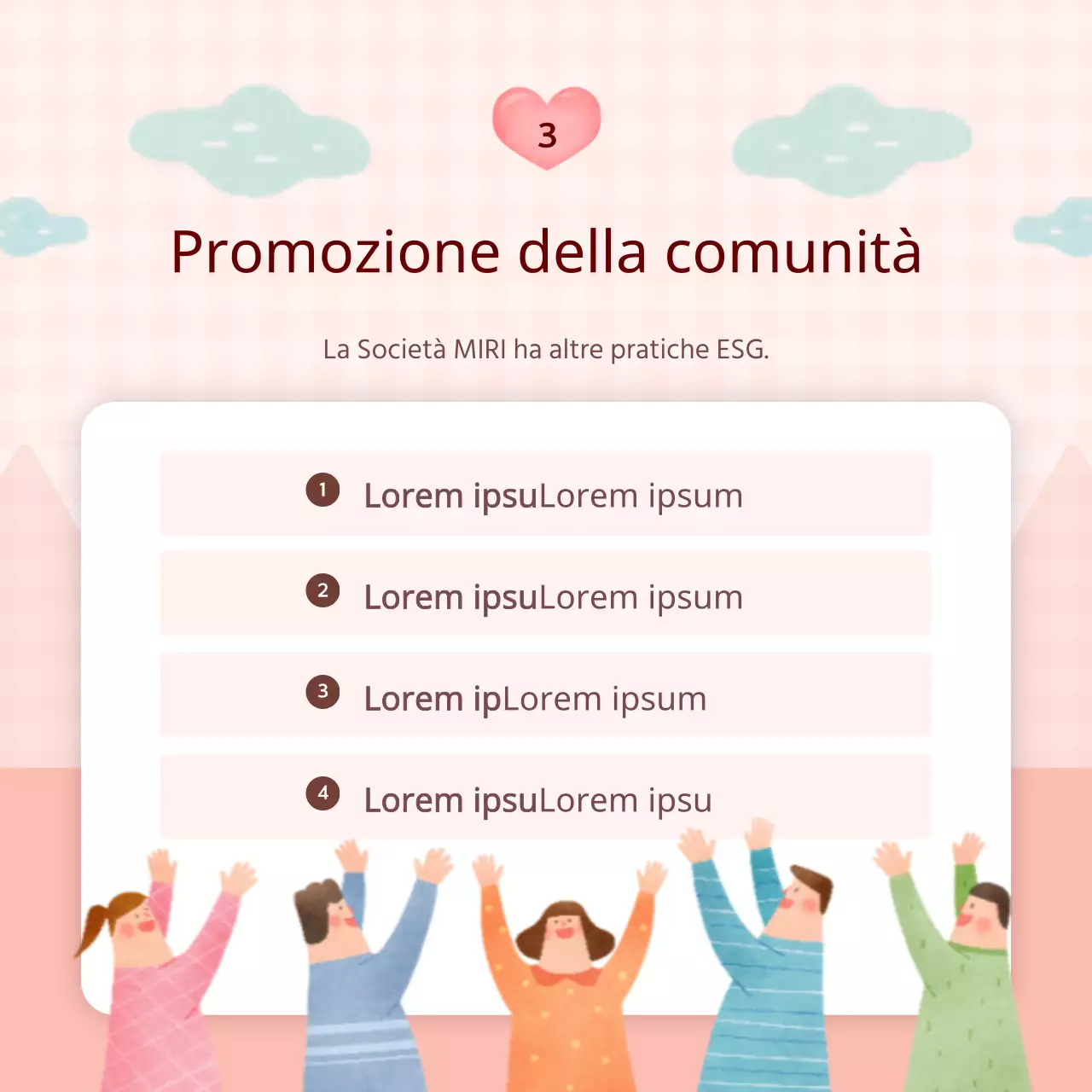 Rapporto di gestione ESG aziendale rosa e azzurro