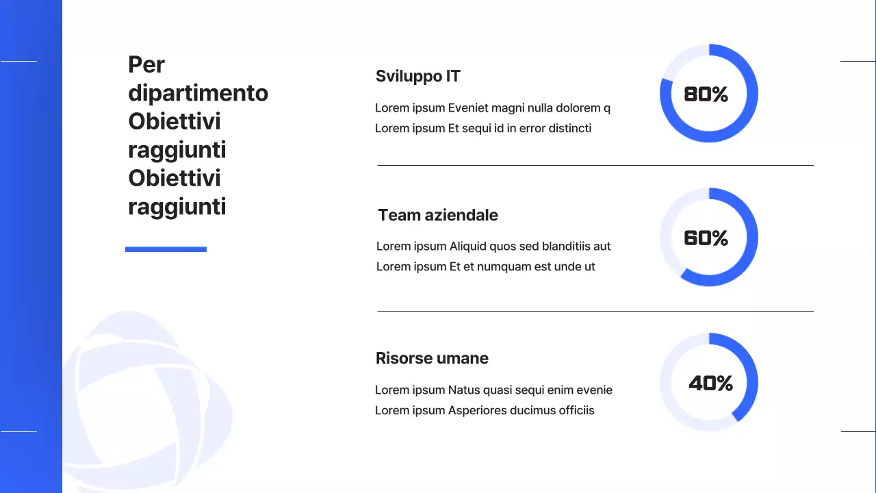 Un semplice rapporto di performance di fine anno in blu