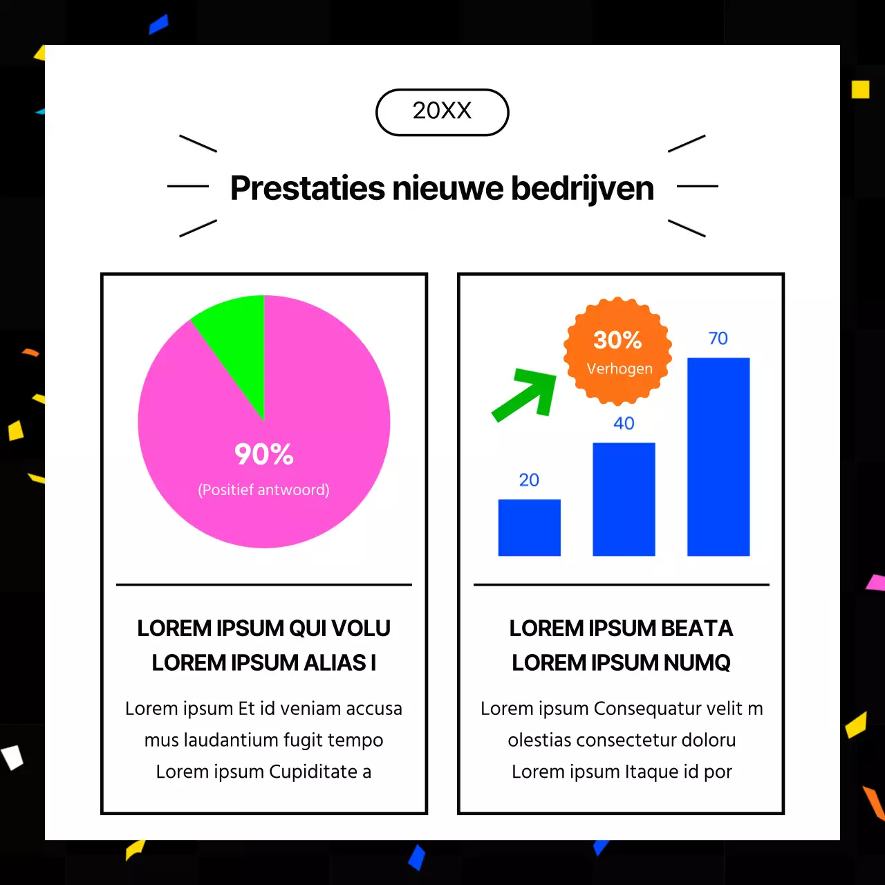 Kitscherige eindejaarsrapporten in hot pink en fluorescerende kleuren