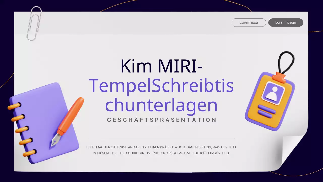 Ein einfacher Geschäftsbericht für Büroangestellte in Lila und Gelb