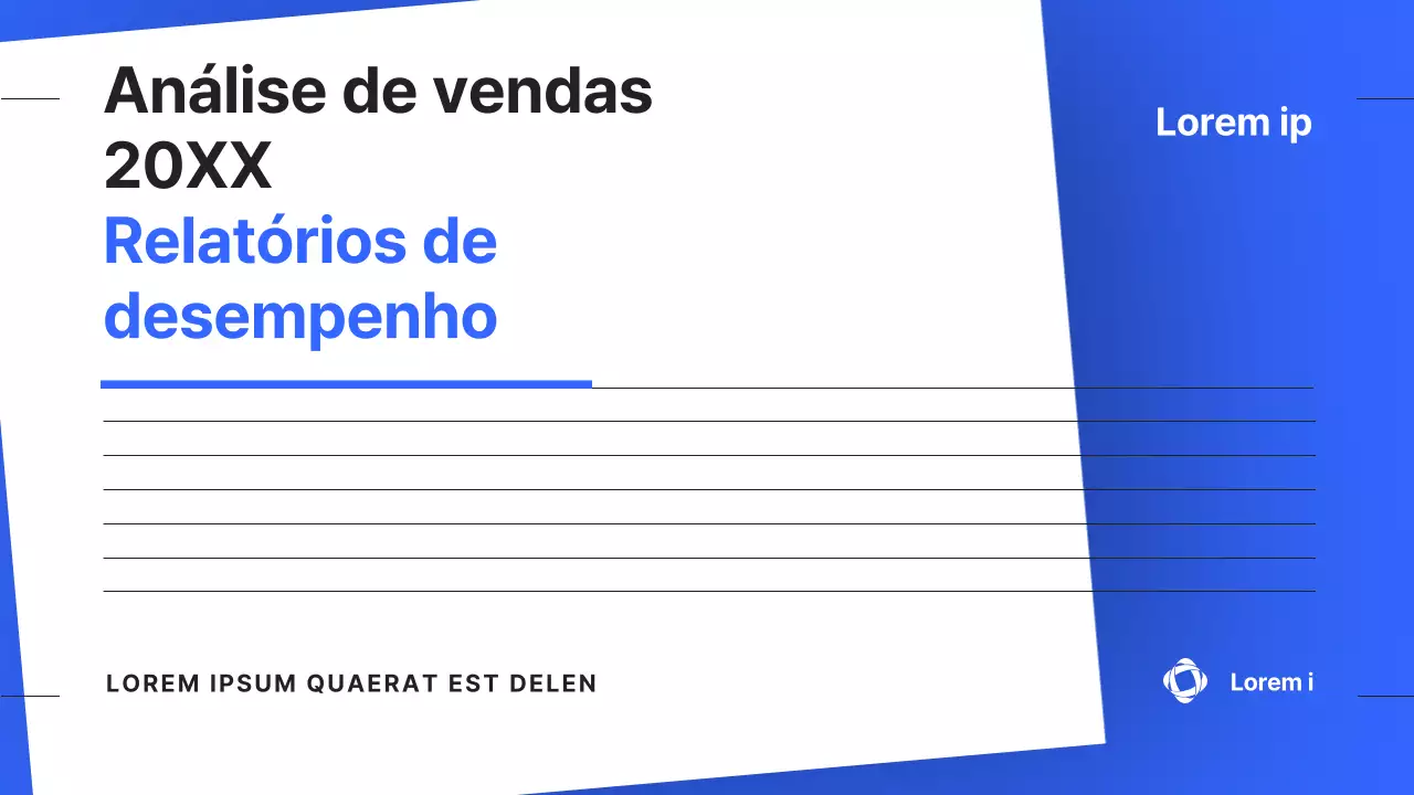 Um simples relatório de desempenho de fim de ano em azul