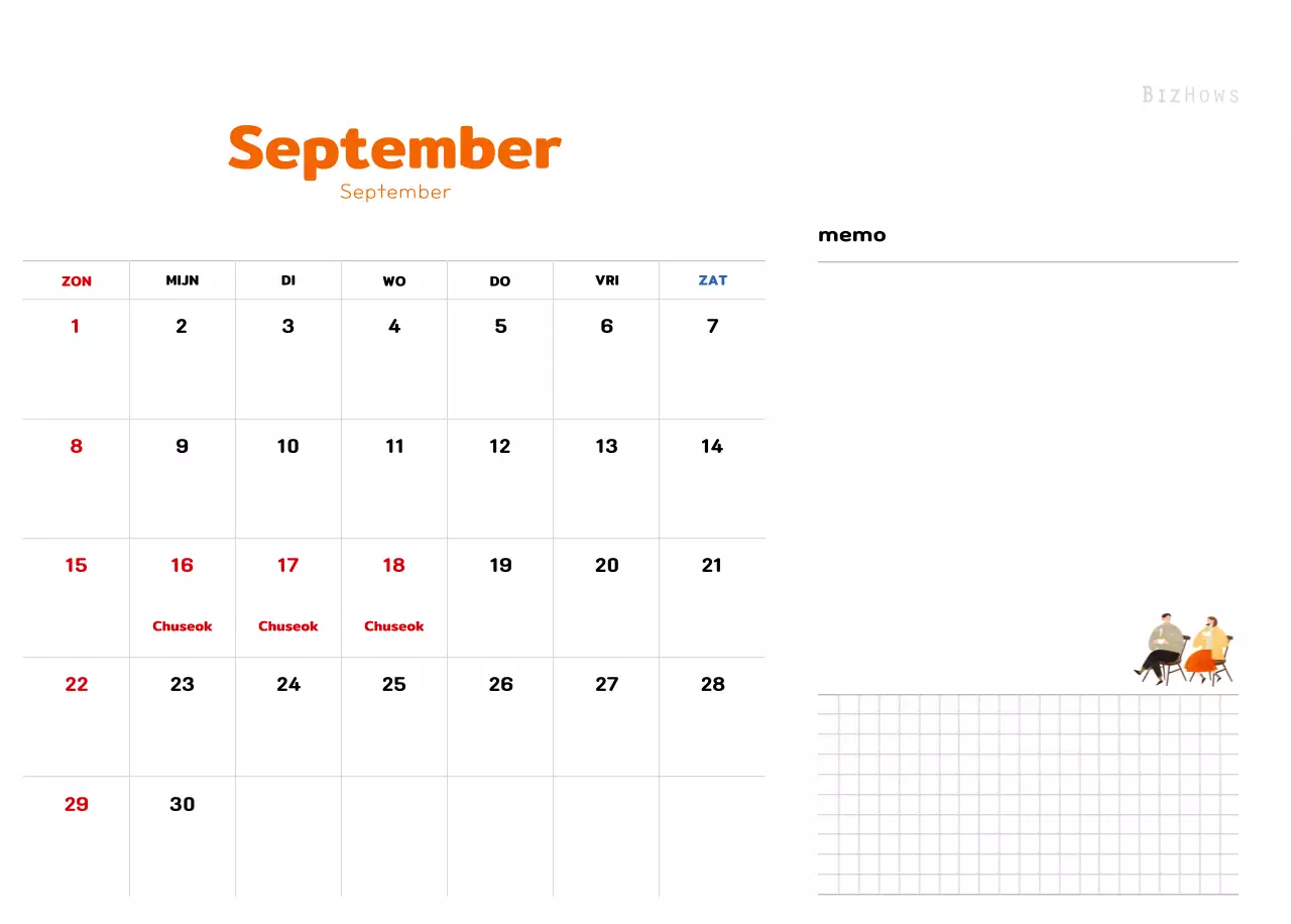 Een warme, geïllustreerde nieuwjaarskalender