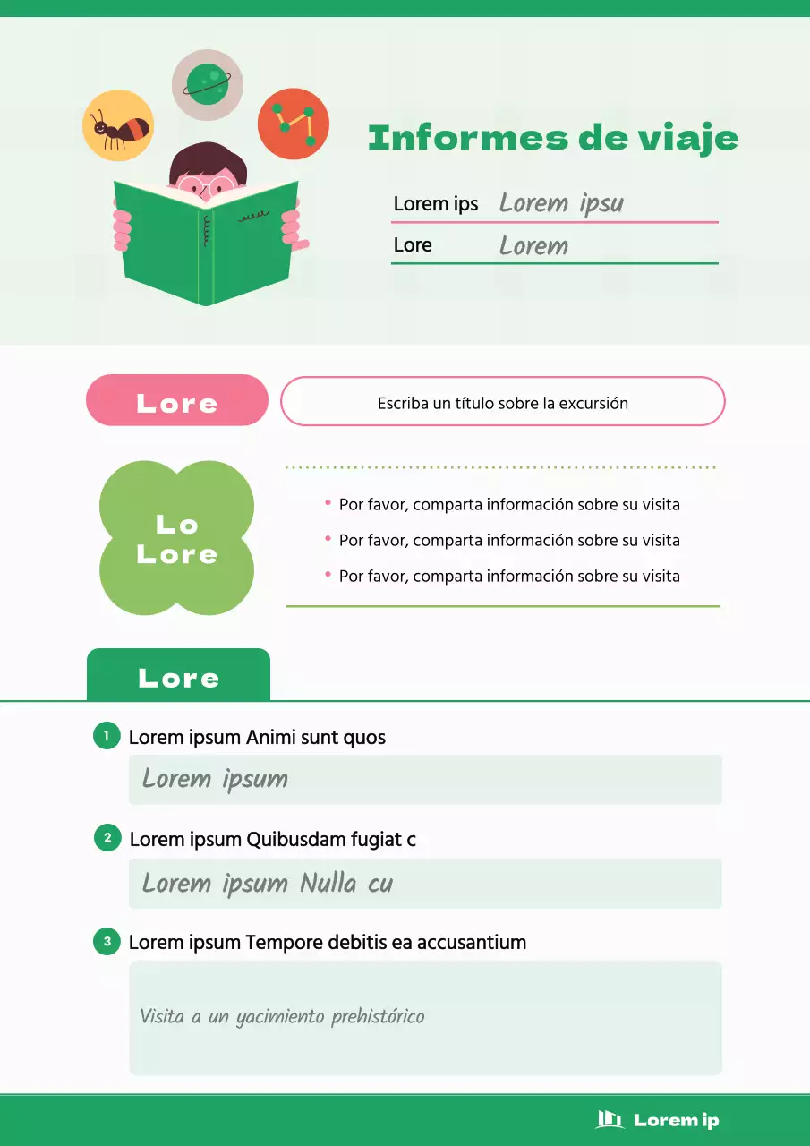 Un bonito reportaje de excursión en verde y rosa