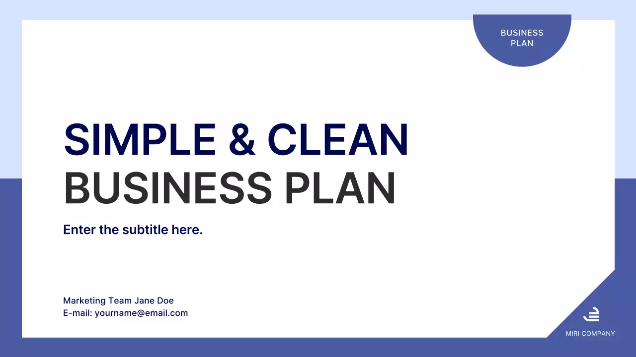 Blue Minimal Business Plan Document Presentation
