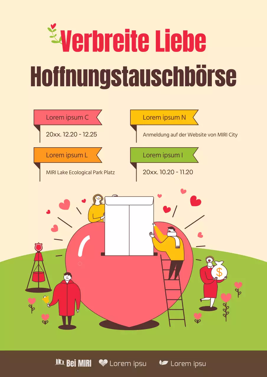 Förderung des roten und gelben Hope Sharing Market