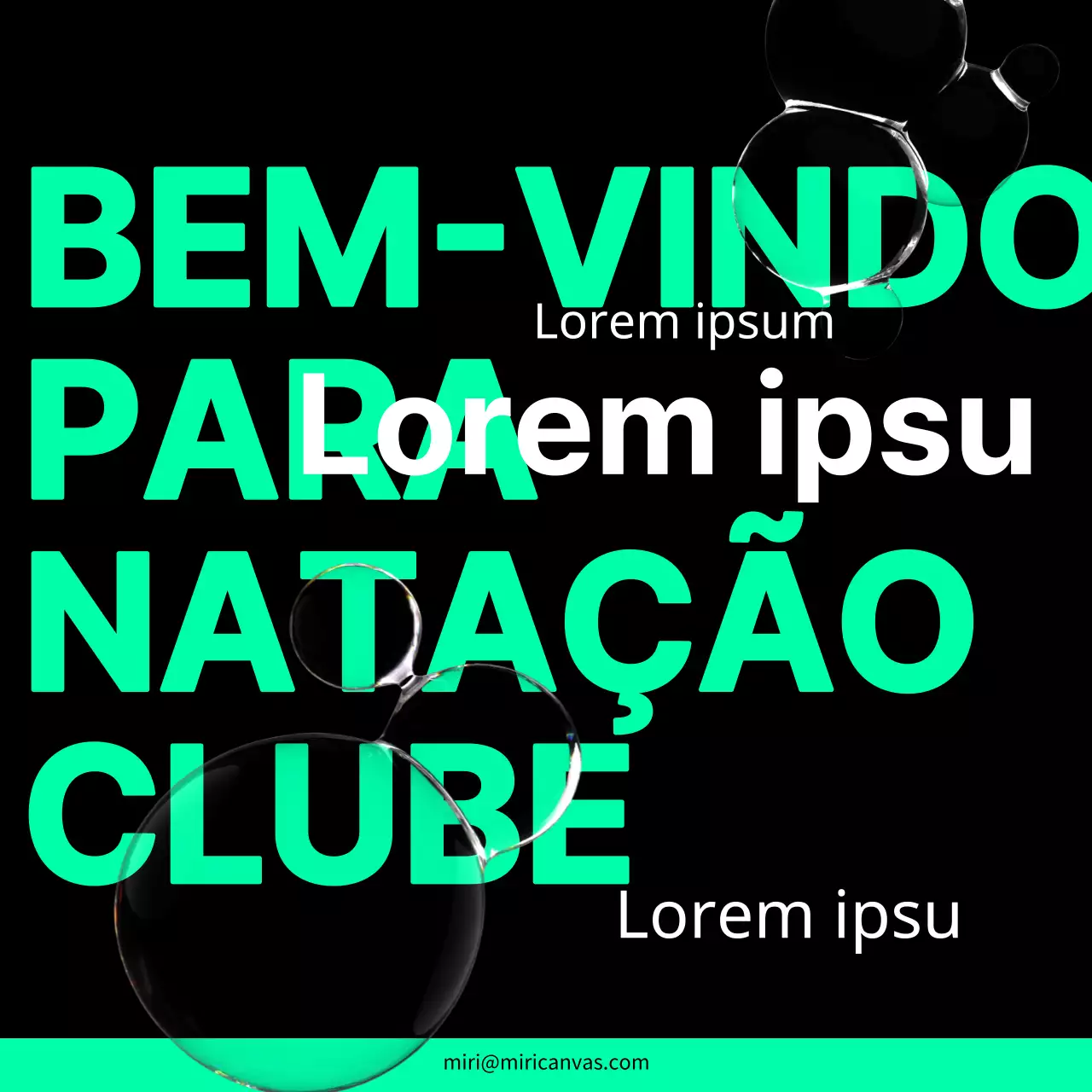 Promover o recrutamento de clubes de natação com a tendência verde e preta