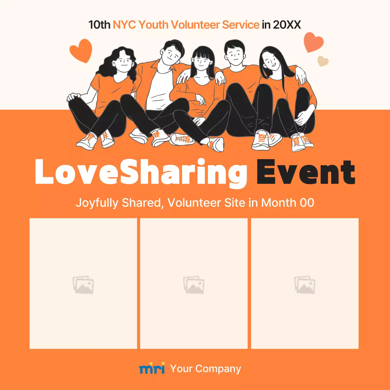 Orange Trendy Volunteer Event Announcement Instagram Post