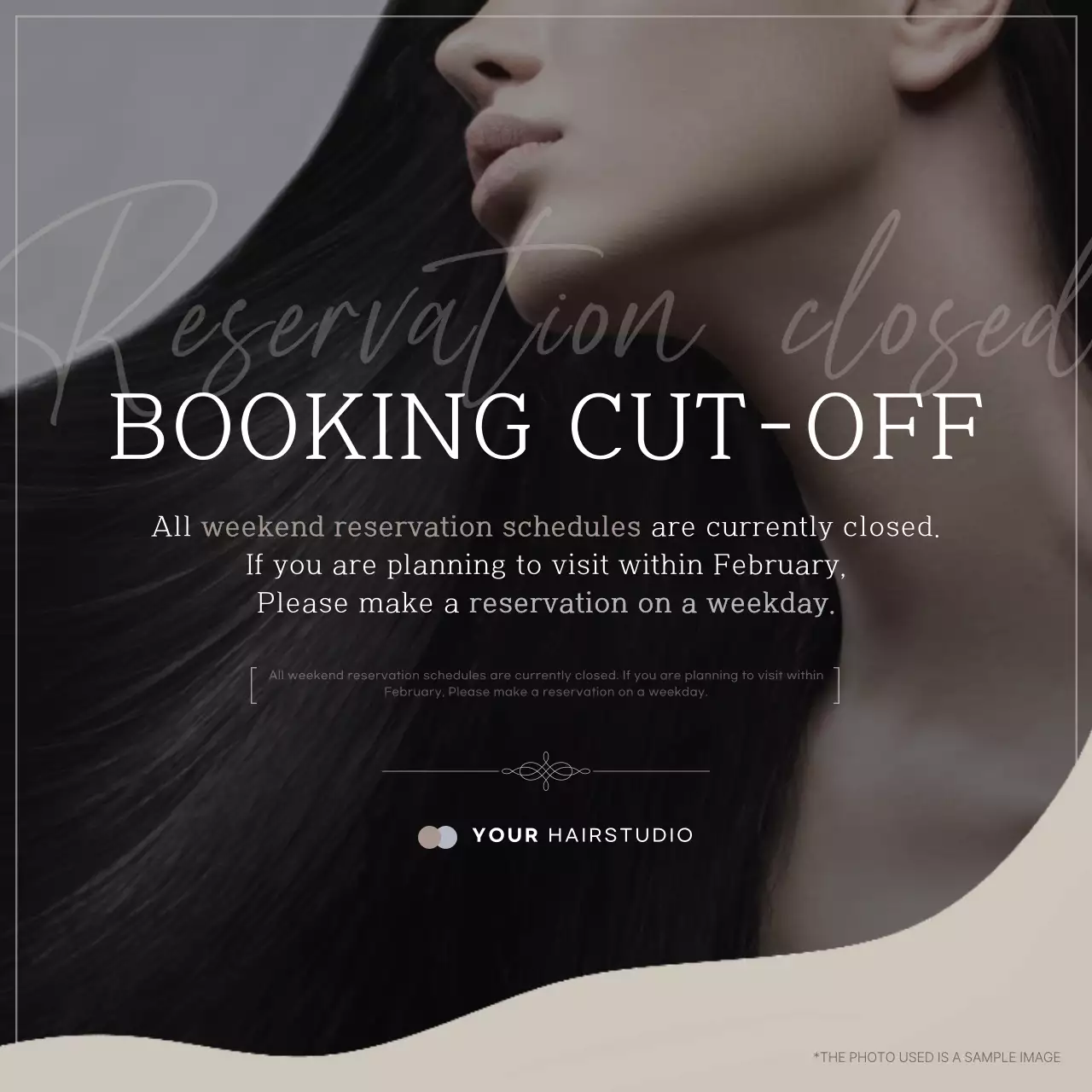 Beige Elegant Booking Announcement Social Media Post