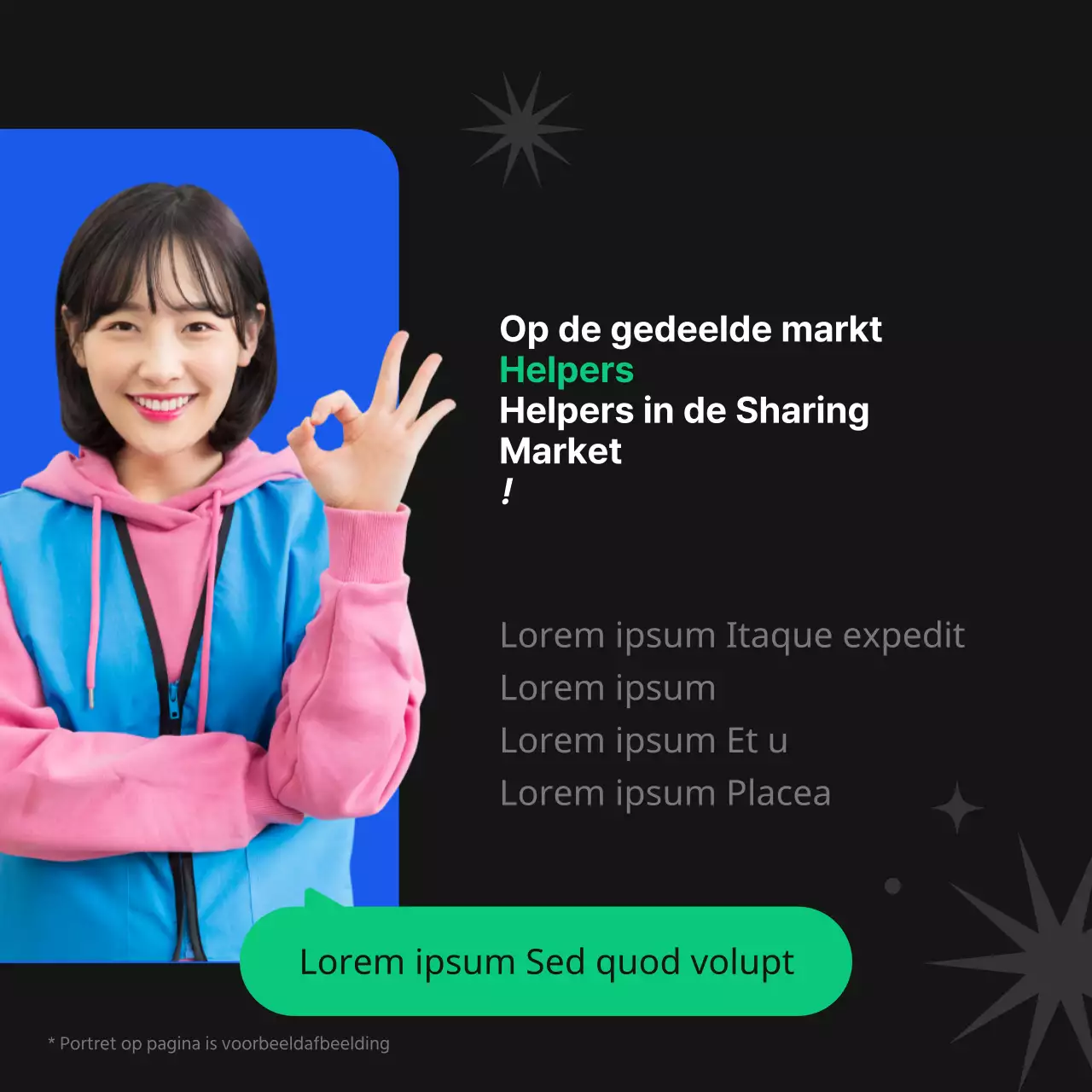 Zwarte en fluorescerende trendy marktaankondiging