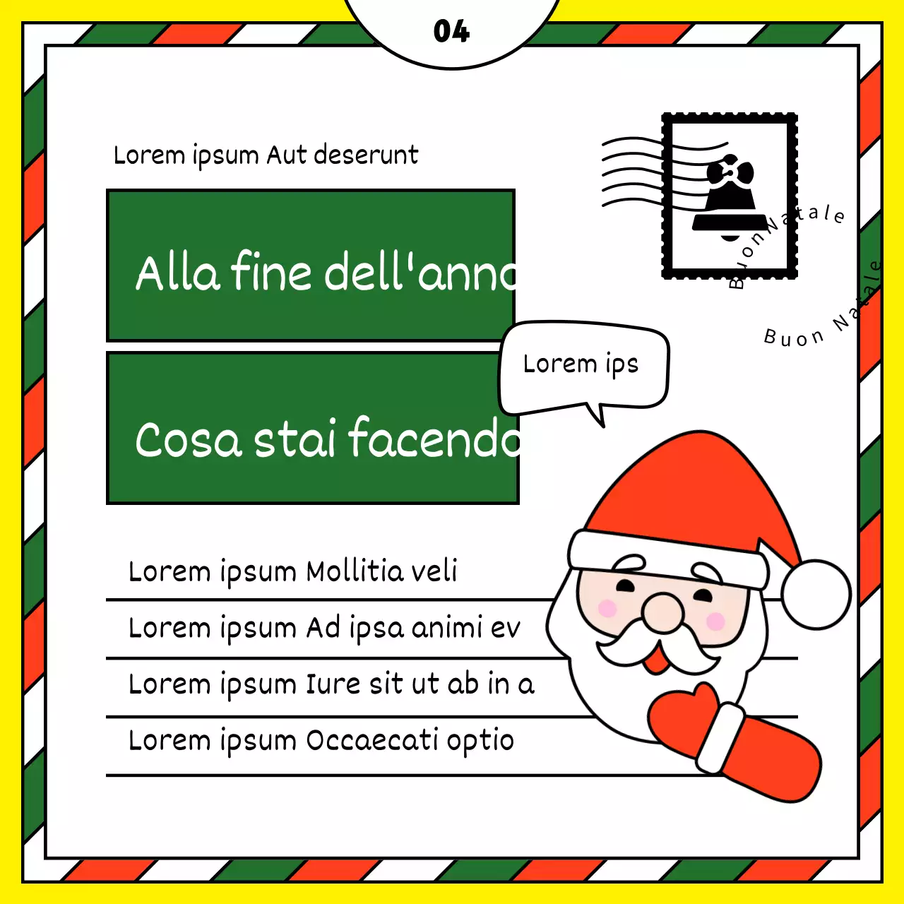 Simpatico modello di pubblicità natalizia in rosso e giallo